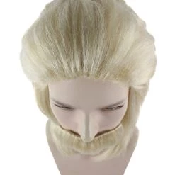 BC 70's Mens Wig With Mustache | Blonde Retro Wig Breathable Standard Cap