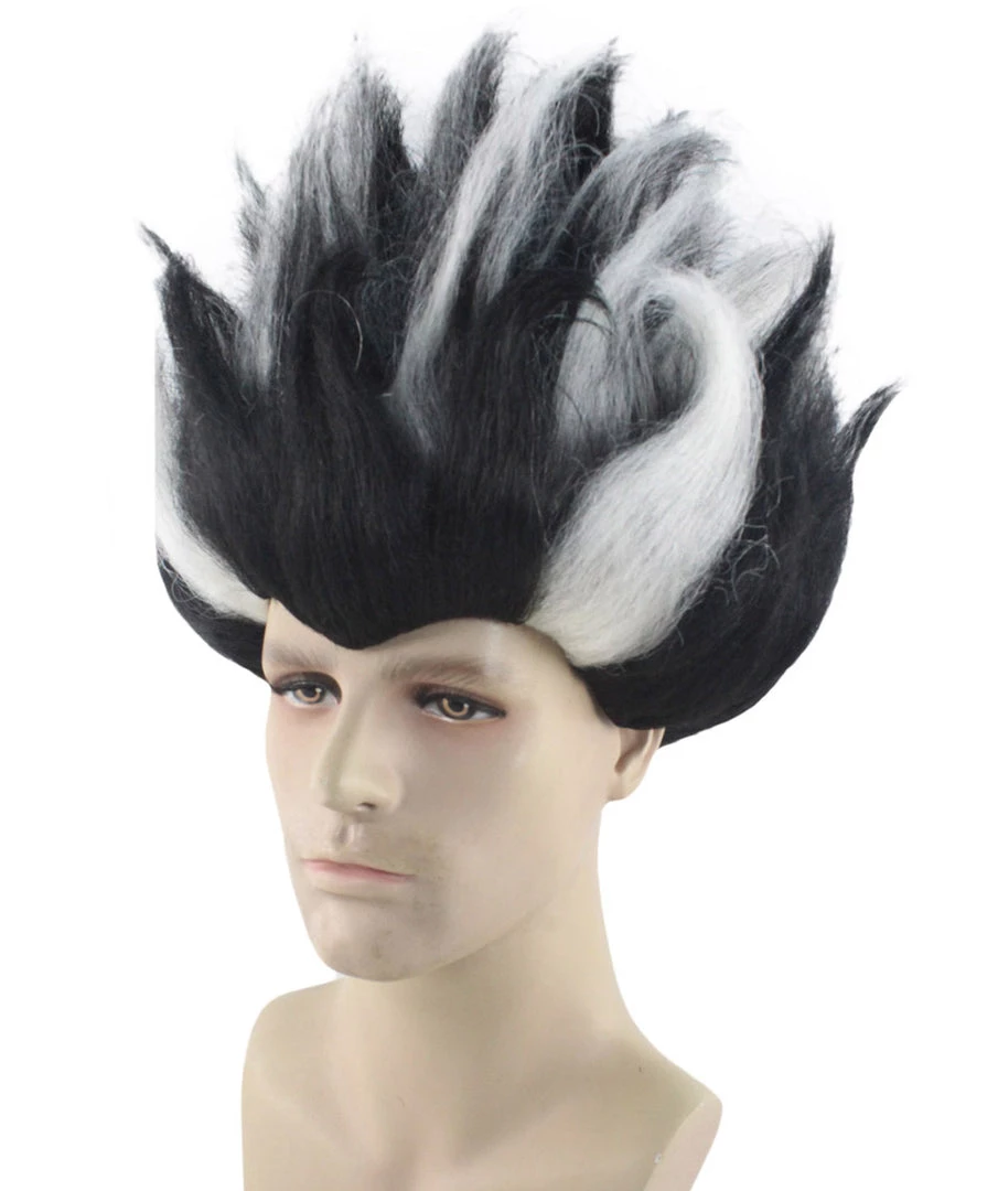 HPO Superhero Doctor Mens Wig | Black White Cosplay Halloween Wig | Premium Breathable Capless Cap 7 HPO Superhero Doctor Mens Wig | Black White Cosplay Halloween Wig | Premium Breathable Capless Cap