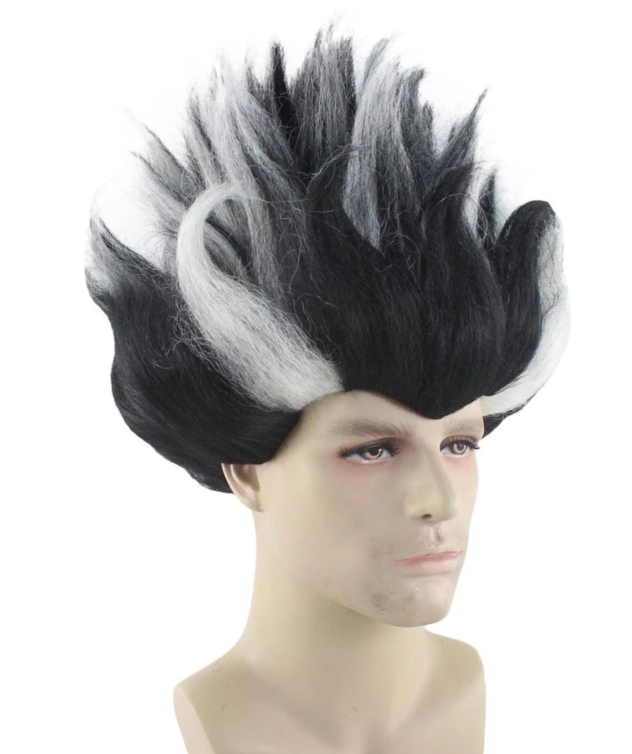 HPO Superhero Doctor Mens Wig | Black White Cosplay Halloween Wig | Premium Breathable Capless Cap 8 HPO Superhero Doctor Mens Wig | Black White Cosplay Halloween Wig | Premium Breathable Capless Cap