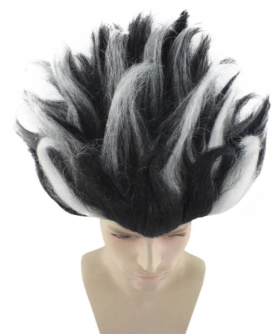 HPO Superhero Doctor Mens Wig | Black White Cosplay Halloween Wig | Premium Breathable Capless Cap 6 HPO Superhero Doctor Mens Wig | Black White Cosplay Halloween Wig | Premium Breathable Capless Cap