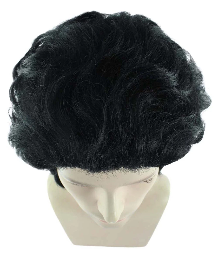 HPO Men's Men 50's Pompadour Black Wig | Premium Breathable Capless Cap 8 HPO Men's Men 50's Pompadour Black Wig | Premium Breathable Capless Cap