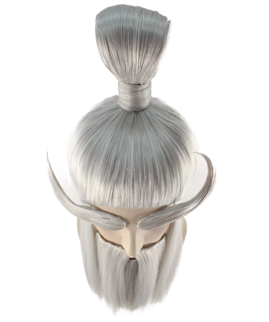 HPO Martial Arts Master Mens Wig Beard Eyebrow Set | Asian Wig | Premium Breathable Capless Cap 8 HPO Martial Arts Master Mens Wig Beard Eyebrow Set | Asian Wig | Premium Breathable Capless Cap