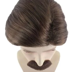 HPO Men's Men Brown Wig With Moustache Set | Cosplay Halloween Wig | Premium Breathable Capless Cap 15 HPO Men's Men Brown Wig With Moustache Set | Cosplay Halloween Wig | Premium Breathable Capless Cap