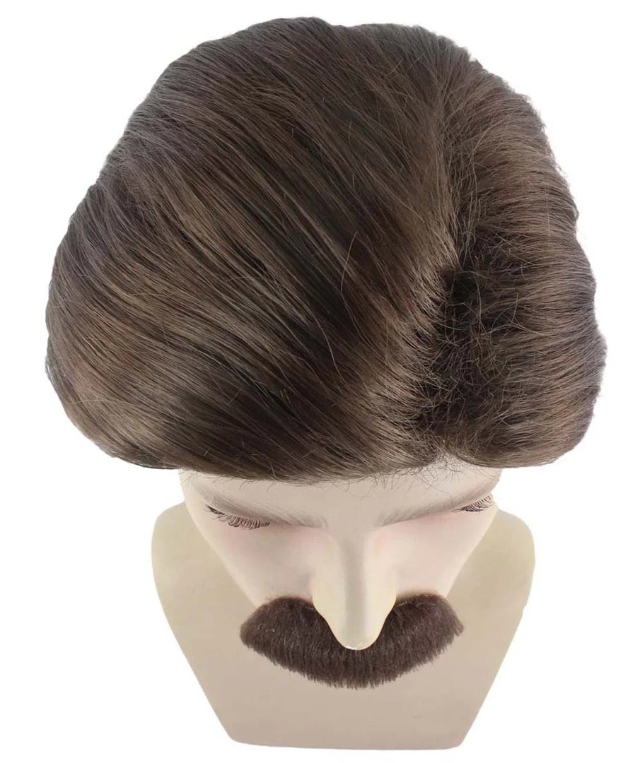 HPO Men's Men Brown Wig With Moustache Set | Cosplay Halloween Wig | Premium Breathable Capless Cap 7 HPO Men's Men Brown Wig With Moustache Set | Cosplay Halloween Wig | Premium Breathable Capless Cap