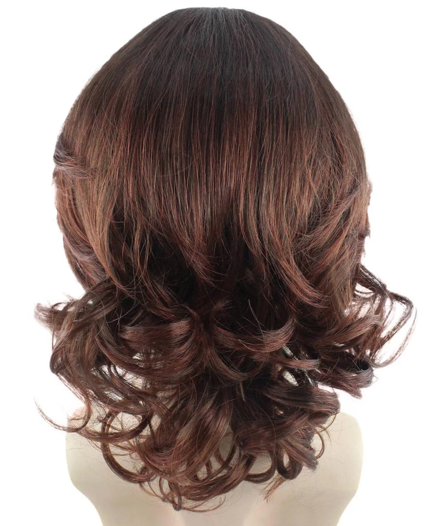 HPO Brown Curly Wavy Mens Wig & Beard Set | Cosplay Halloween Wig | Premium Breathable Capless Cap Men's 4 HPO Brown Curly Wavy Mens Wig & Beard Set | Cosplay Halloween Wig | Premium Breathable Capless Cap Men's