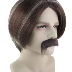 HPO Men's Men Brown Wig With Moustache Set | Cosplay Halloween Wig | Premium Breathable Capless Cap 14 HPO Men's Men Brown Wig With Moustache Set | Cosplay Halloween Wig | Premium Breathable Capless Cap