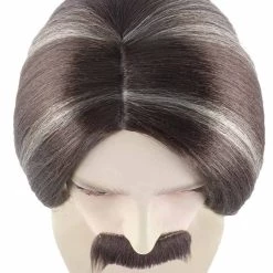 HPO Men's Men Brown Wig With Moustache Set | Cosplay Halloween Wig | Premium Breathable Capless Cap 15 HPO Men's Men Brown Wig With Moustache Set | Cosplay Halloween Wig | Premium Breathable Capless Cap