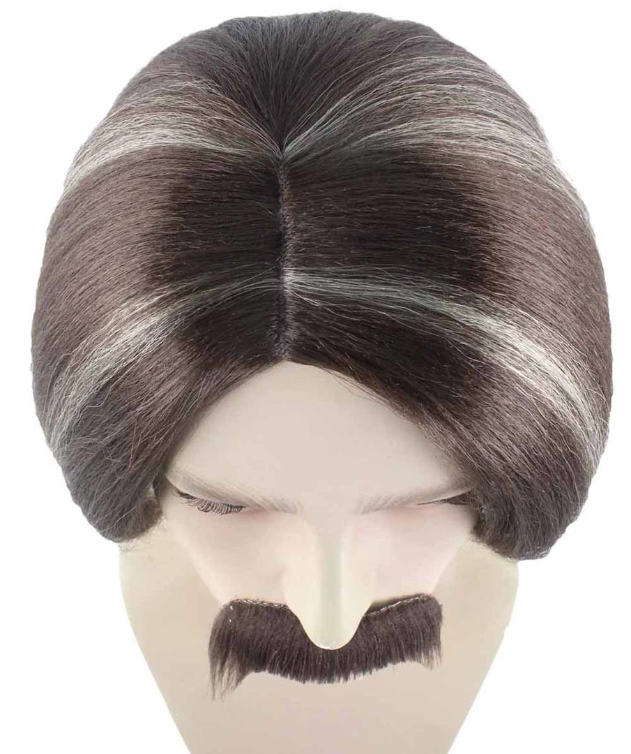 HPO Men's Men Brown Wig With Moustache Set | Cosplay Halloween Wig | Premium Breathable Capless Cap 7 HPO Men's Men Brown Wig With Moustache Set | Cosplay Halloween Wig | Premium Breathable Capless Cap