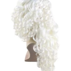 HPO Men's Professional Mens Santa Wig And Full Beard Set | White Merry Christmas Wig | Premium Breathable Capless Cap