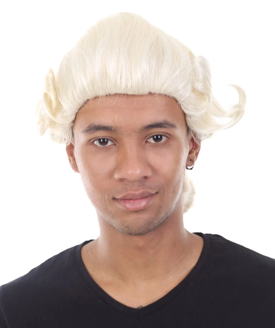 HPO Men's Colonial Founding Father Mens Wig | Historical Character Cosplay Halloween Wig | Premium Breathable Capless Cap 1 HPO Men's Colonial Founding Father Mens Wig | Historical Character Cosplay Halloween Wig | Premium Breathable Capless Cap