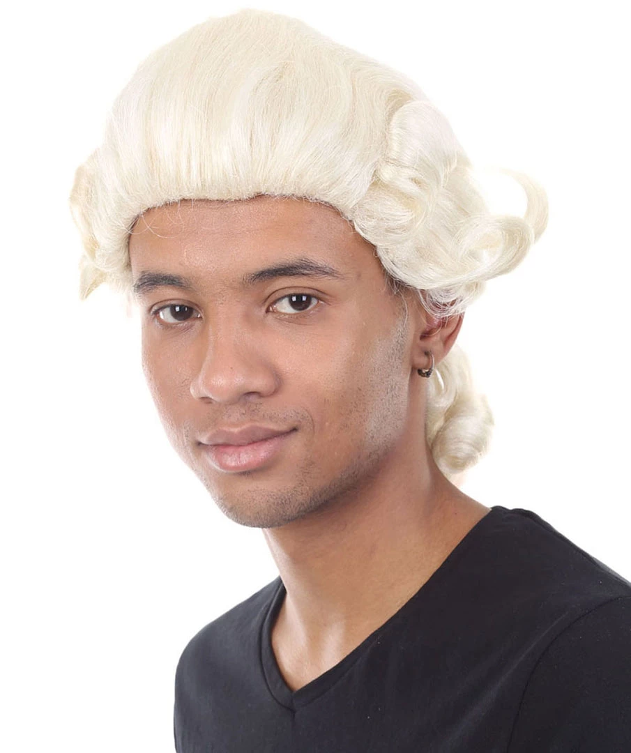 HPO Men's Colonial Founding Father Mens Wig | Historical Character Cosplay Halloween Wig | Premium Breathable Capless Cap 2 HPO Men's Colonial Founding Father Mens Wig | Historical Character Cosplay Halloween Wig | Premium Breathable Capless Cap