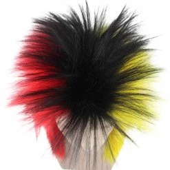 HPO Sport Party Mens Mullet Wig | Red Yellow Black Wig | Premium Breathable Capless Cap Men's 17 HPO Sport Party Mens Mullet Wig | Red Yellow Black Wig | Premium Breathable Capless Cap Men's