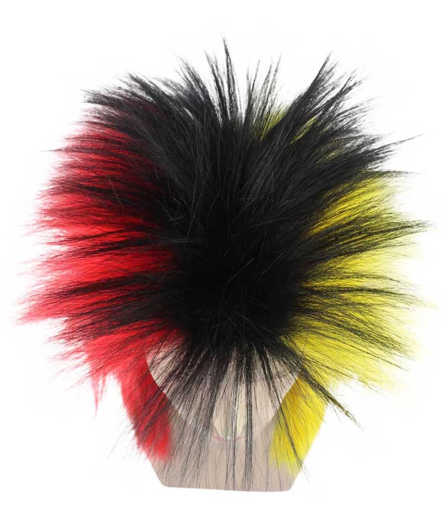 HPO Sport Party Mens Mullet Wig | Red Yellow Black Wig | Premium Breathable Capless Cap Men's 8 HPO Sport Party Mens Mullet Wig | Red Yellow Black Wig | Premium Breathable Capless Cap Men's