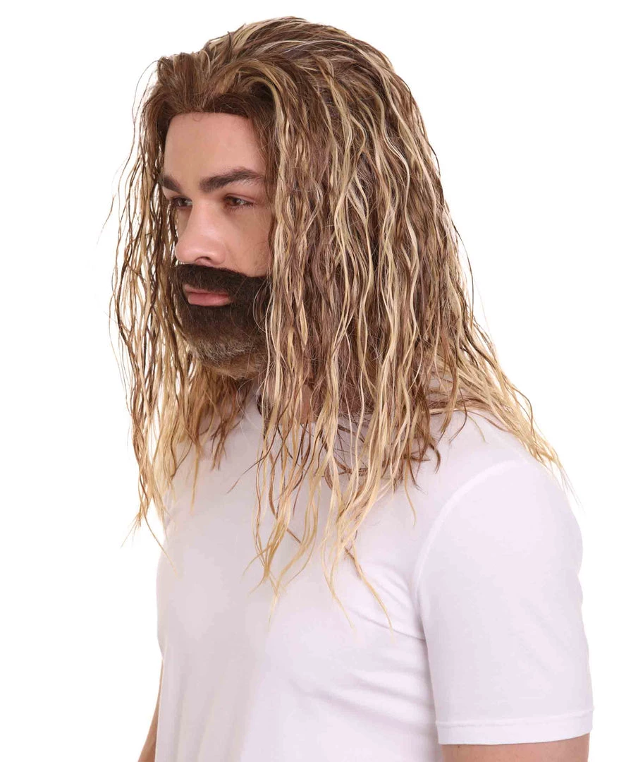 HPO Men's Sea Hero Wig & Beard Set | Cosplay Halloween Wig | Premium Breathable Capless Cap 5 HPO Men's Sea Hero Wig & Beard Set | Cosplay Halloween Wig | Premium Breathable Capless Cap