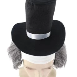 HPO Men's Horror Clown Mens Wig With Hat | Grey Ghost Wig 14 HPO Men's Horror Clown Mens Wig With Hat | Grey Ghost Wig