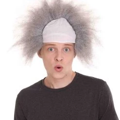 HPO Half Bald Head Mens Short Wig, Grey Men's