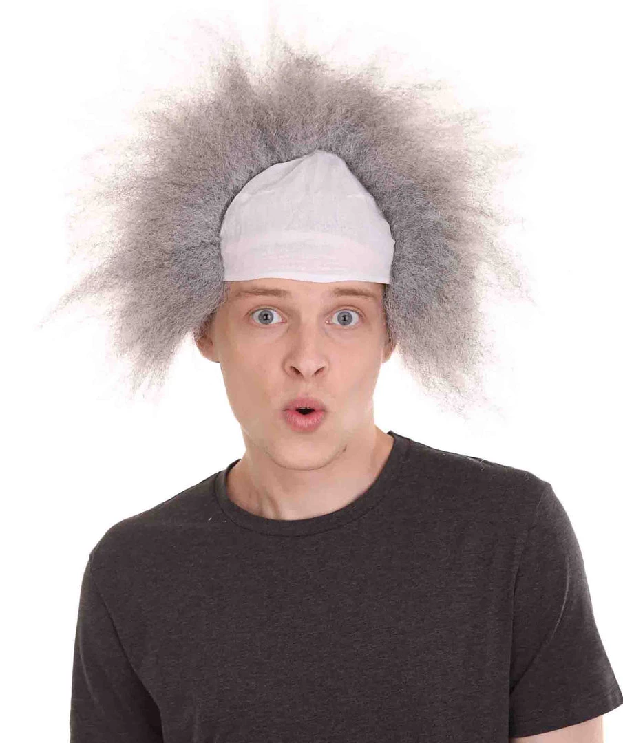 HPO Half Bald Head Mens Short Wig, Grey Men's 1 HPO Half Bald Head Mens Short Wig, Grey Men's