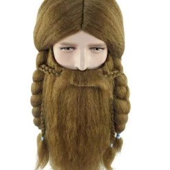 HPO Men's Mens Viking Wig & Beard Set | Brown Cosplay Halloween Wig | Premium Breathable Capless Cap 17 HPO Men's Mens Viking Wig & Beard Set | Brown Cosplay Halloween Wig | Premium Breathable Capless Cap
