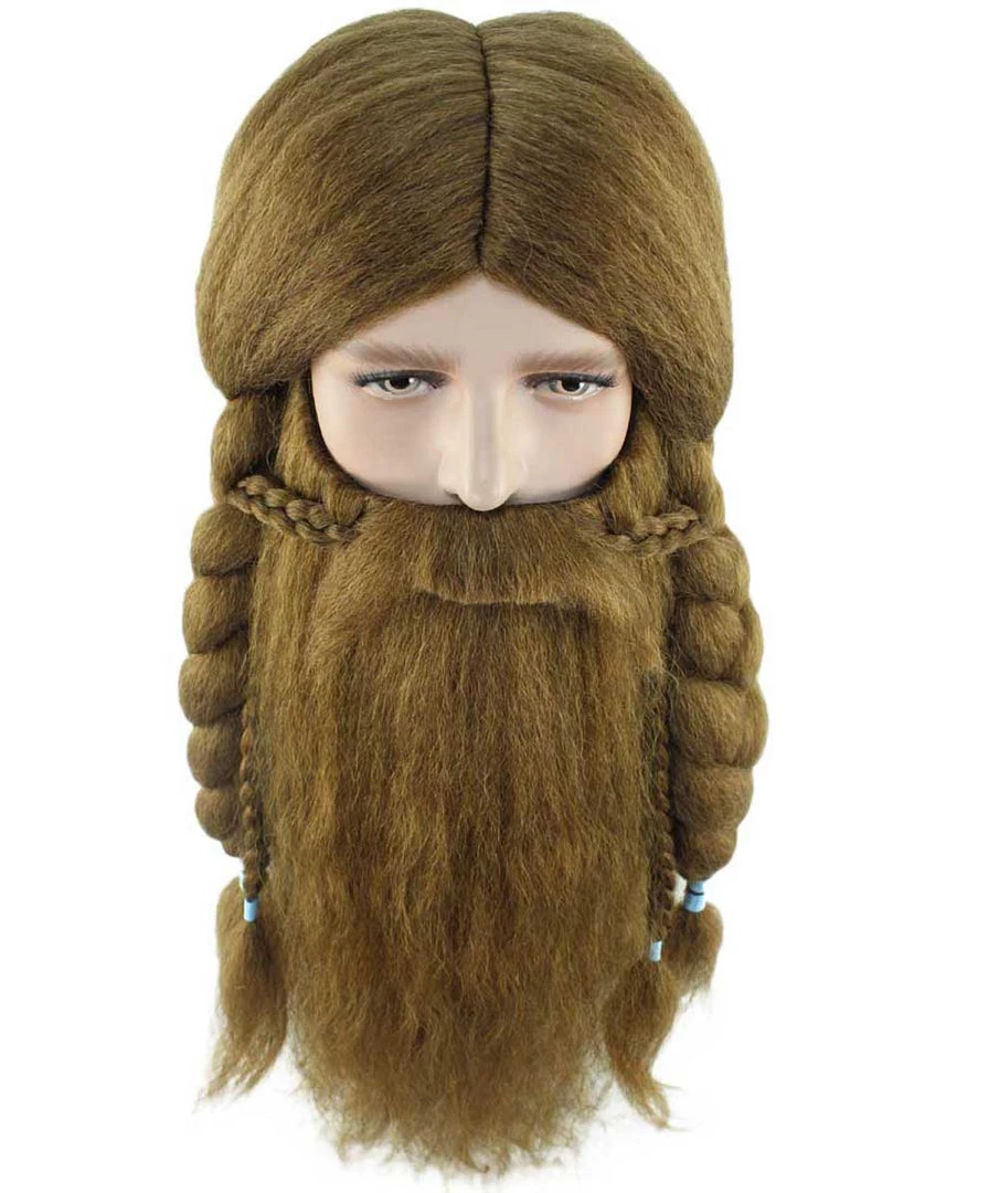 HPO Men's Mens Viking Wig & Beard Set | Brown Cosplay Halloween Wig | Premium Breathable Capless Cap 8 HPO Men's Mens Viking Wig & Beard Set | Brown Cosplay Halloween Wig | Premium Breathable Capless Cap