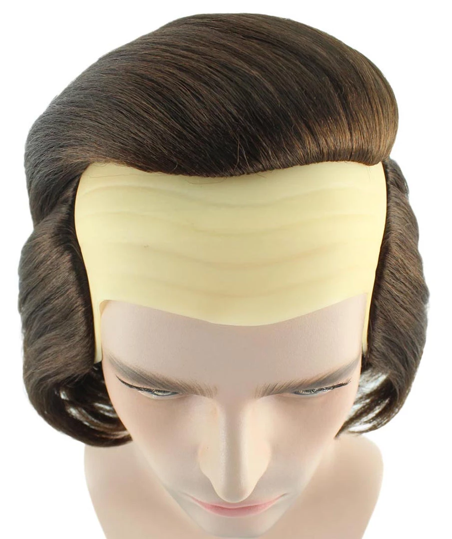 HPO Horror Movie Mens Wig | Dark Auburn Wig With Bald Cap 8 HPO Horror Movie Mens Wig | Dark Auburn Wig With Bald Cap