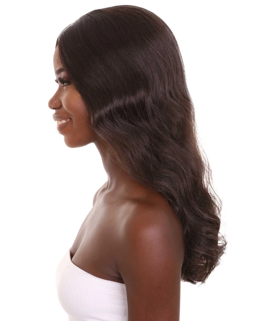 HPO Women's Black Straight Medium Length Imperial Army Wig | Premium Breathable Capless Cap 3 HPO Women's Black Straight Medium Length Imperial Army Wig | Premium Breathable Capless Cap