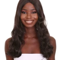 HPO Women's Black Straight Medium Length Imperial Army Wig | Premium Breathable Capless Cap