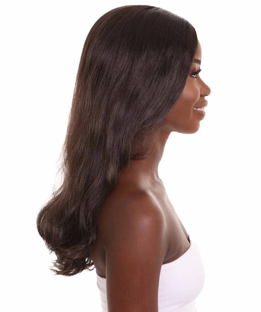 HPO Women's Black Straight Medium Length Imperial Army Wig | Premium Breathable Capless Cap 5 HPO Women's Black Straight Medium Length Imperial Army Wig | Premium Breathable Capless Cap