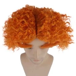 HPO Men Curly Short Orange Wig | Premium Breathable Capless Cap Men's 15 HPO Men Curly Short Orange Wig | Premium Breathable Capless Cap Men's
