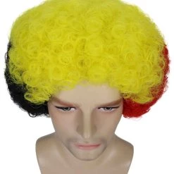 FLAGWIGS Sport Afro Fun Wig Collection | Jumbo Red Yellow Wig