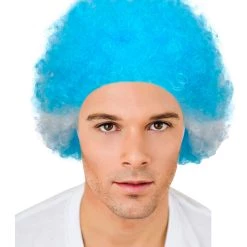 FLAGWIGS SALE Argentina Sport Afro Fun Wig | White Sky Blue Cosplay Halloween Wig