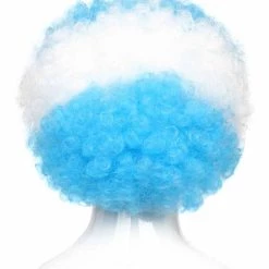 FLAGWIGS SALE Argentina Sport Afro Fun Wig | White Sky Blue Cosplay Halloween Wig