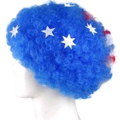 FLAGWIGS Australia Sport Afro Fun Wig | Blue Flag Jumbo Wig SALE