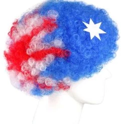FLAGWIGS Australia Sport Afro Fun Wig | Blue Flag Jumbo Wig SALE 9 FLAGWIGS Australia Sport Afro Fun Wig | Blue Flag Jumbo Wig SALE