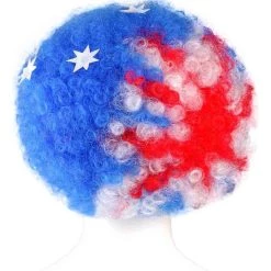FLAGWIGS Australia Sport Afro Fun Wig | Blue Flag Jumbo Wig SALE 8 FLAGWIGS Australia Sport Afro Fun Wig | Blue Flag Jumbo Wig SALE
