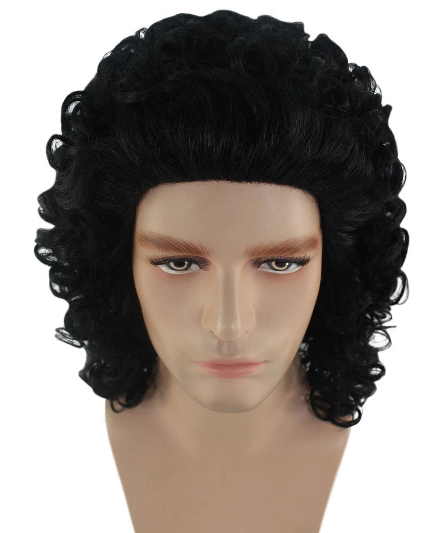 HPO Men's Men Curly Rockstar Wig Black | Premium Breathable Capless Cap 6 HPO Men's Men Curly Rockstar Wig Black | Premium Breathable Capless Cap