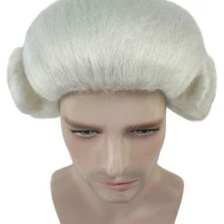HPO Men's Colonial Short Men White Wig | Premium Breathable Capless Cap