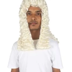 HPO Men Curly Colonial Judge Wig | Premium Breathable Capless Cap Men's