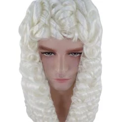 HPO Men Curly Colonial Judge Wig | Premium Breathable Capless Cap Men's