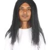 HPO Men's Men Curly Black Long Wig | Premium Breathable Capless Cap