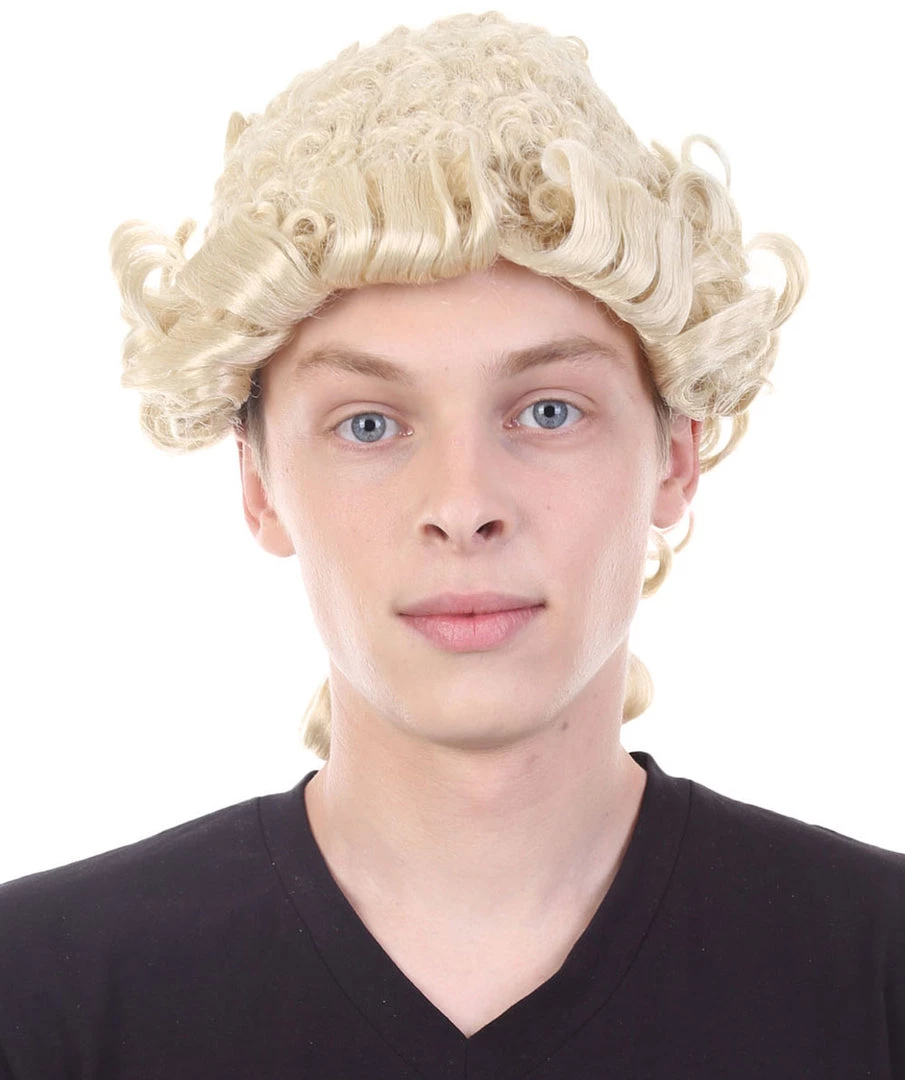 HPO Mens Colonial Judge Wigs | Blonde Historical Wigs | Premium Breathable Capless Cap Men's 2 HPO Mens Colonial Judge Wigs | Blonde Historical Wigs | Premium Breathable Capless Cap Men's