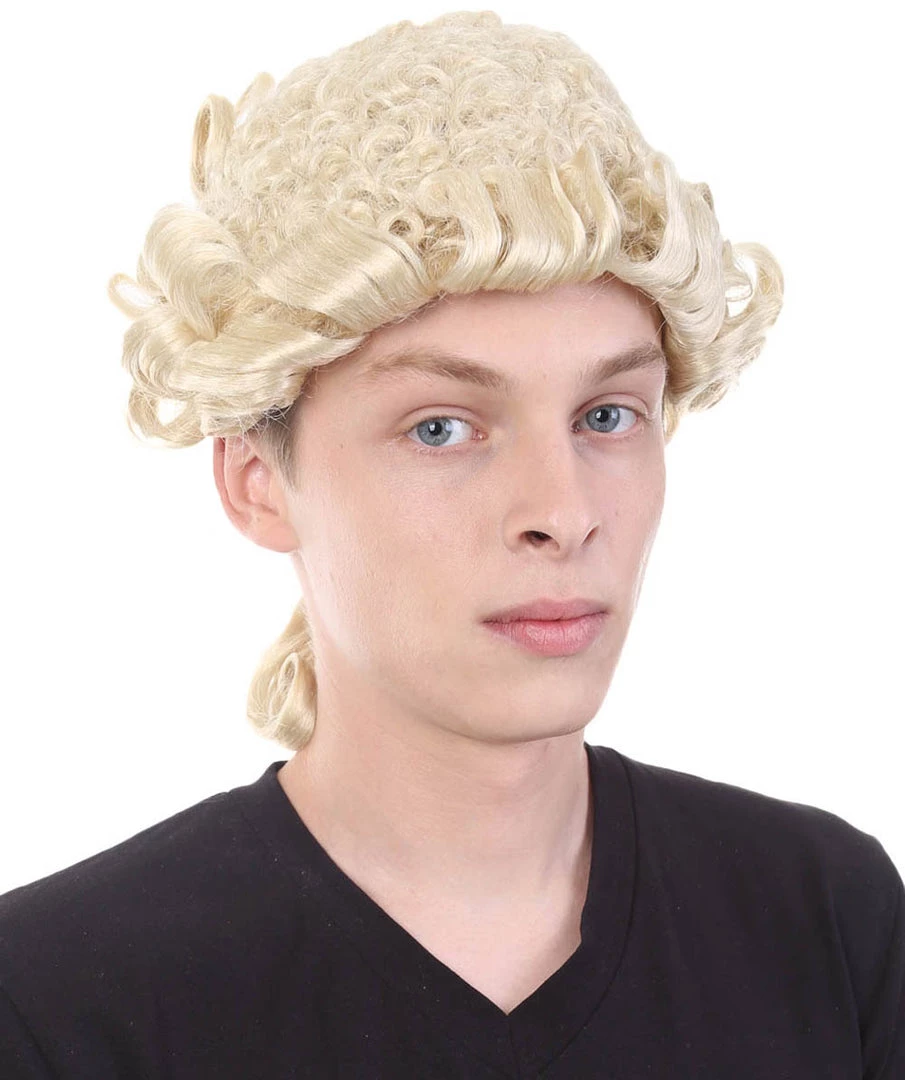 HPO Mens Colonial Judge Wigs | Blonde Historical Wigs | Premium Breathable Capless Cap Men's 5 HPO Mens Colonial Judge Wigs | Blonde Historical Wigs | Premium Breathable Capless Cap Men's