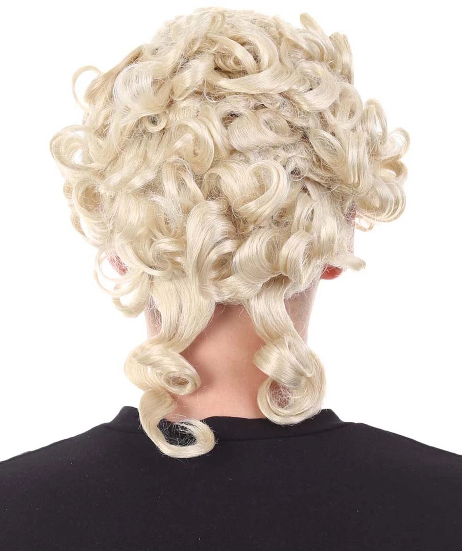 HPO Mens Colonial Judge Wigs | Blonde Historical Wigs | Premium Breathable Capless Cap Men's 4 HPO Mens Colonial Judge Wigs | Blonde Historical Wigs | Premium Breathable Capless Cap Men's