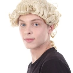 HPO Mens Colonial Judge Wigs | Blonde Historical Wigs | Premium Breathable Capless Cap Men's 11 HPO Mens Colonial Judge Wigs | Blonde Historical Wigs | Premium Breathable Capless Cap Men's
