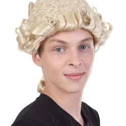 HPO Mens Colonial Judge Wigs | Blonde Historical Wigs | Premium Breathable Capless Cap Men's 14 HPO Mens Colonial Judge Wigs | Blonde Historical Wigs | Premium Breathable Capless Cap Men's