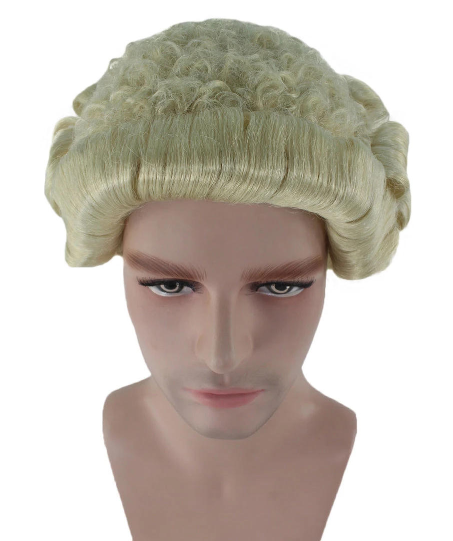 HPO Mens Colonial Judge Wigs | Blonde Historical Wigs | Premium Breathable Capless Cap Men's 7 HPO Mens Colonial Judge Wigs | Blonde Historical Wigs | Premium Breathable Capless Cap Men's
