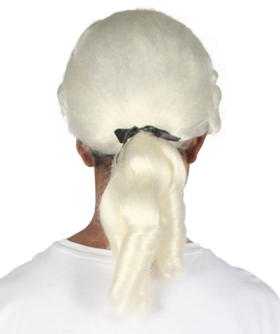 HPO Men's Mens Colonial Black Lace White Wigs | Premium Breathable Capless Cap 4 HPO Men's Mens Colonial Black Lace White Wigs | Premium Breathable Capless Cap