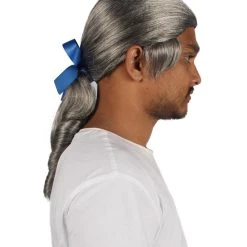 HPO Mens Colonial Blue Lace Grey Wigs | Breathable Capless Cap Men's 13 HPO Mens Colonial Blue Lace Grey Wigs | Breathable Capless Cap Men's