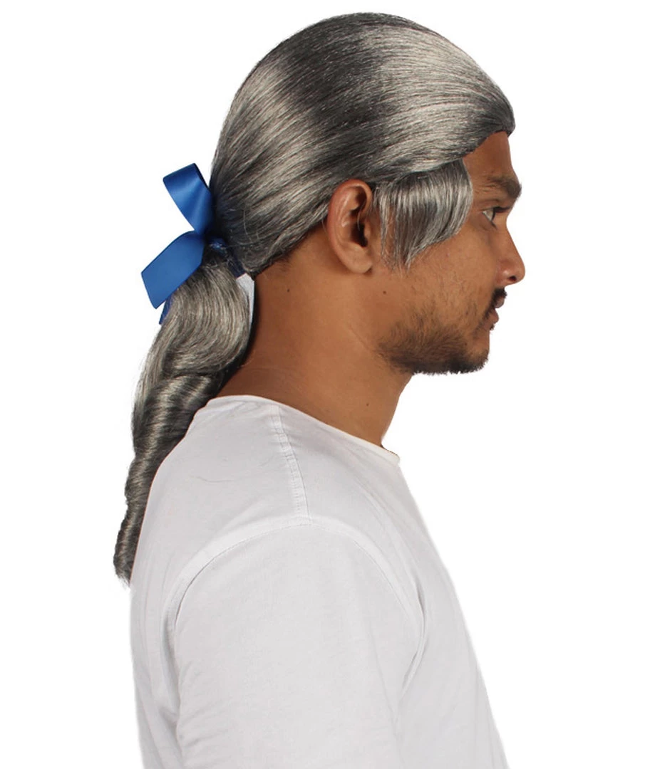 HPO Mens Colonial Blue Lace Grey Wigs | Breathable Capless Cap Men's 5 HPO Mens Colonial Blue Lace Grey Wigs | Breathable Capless Cap Men's