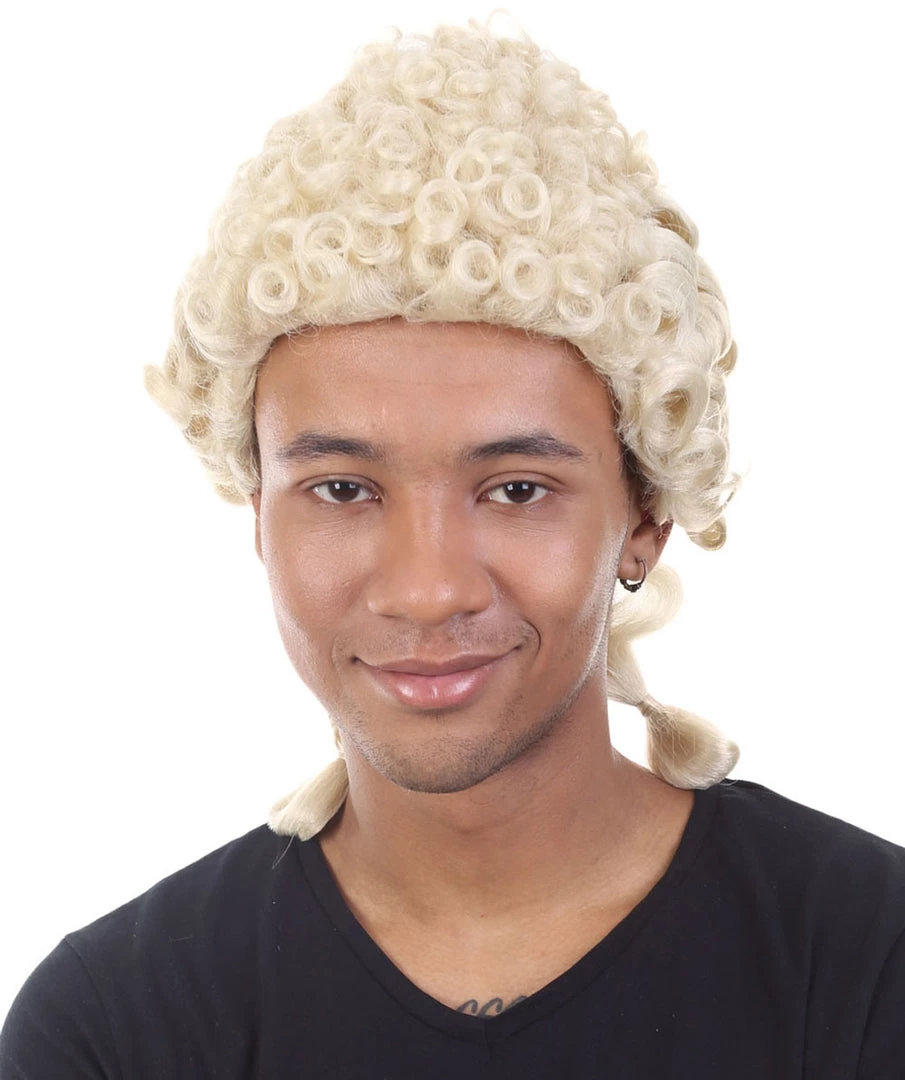 HPO Mens Colonial Judge Wigs | Blonde Historical Wigs | Premium Breathable Capless Cap 2 HPO Mens Colonial Judge Wigs | Blonde Historical Wigs | Premium Breathable Capless Cap