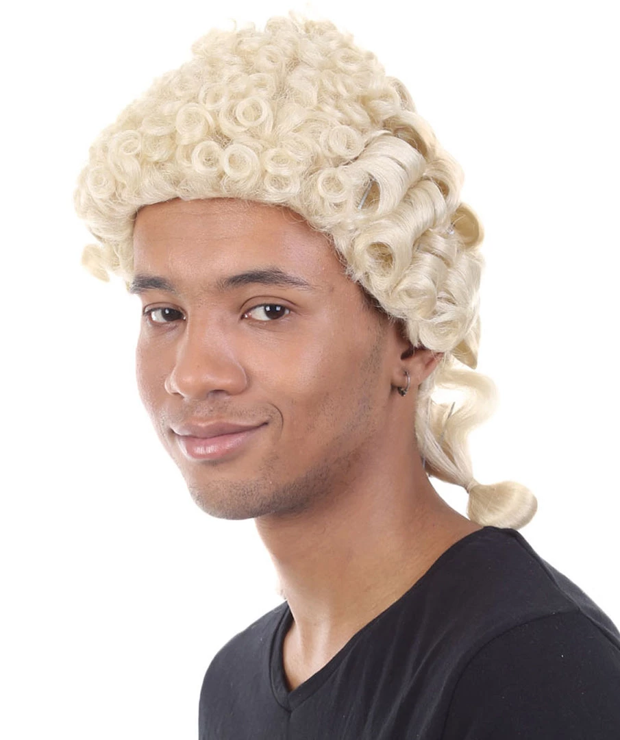 HPO Mens Colonial Judge Wigs | Blonde Historical Wigs | Premium Breathable Capless Cap 3 HPO Mens Colonial Judge Wigs | Blonde Historical Wigs | Premium Breathable Capless Cap